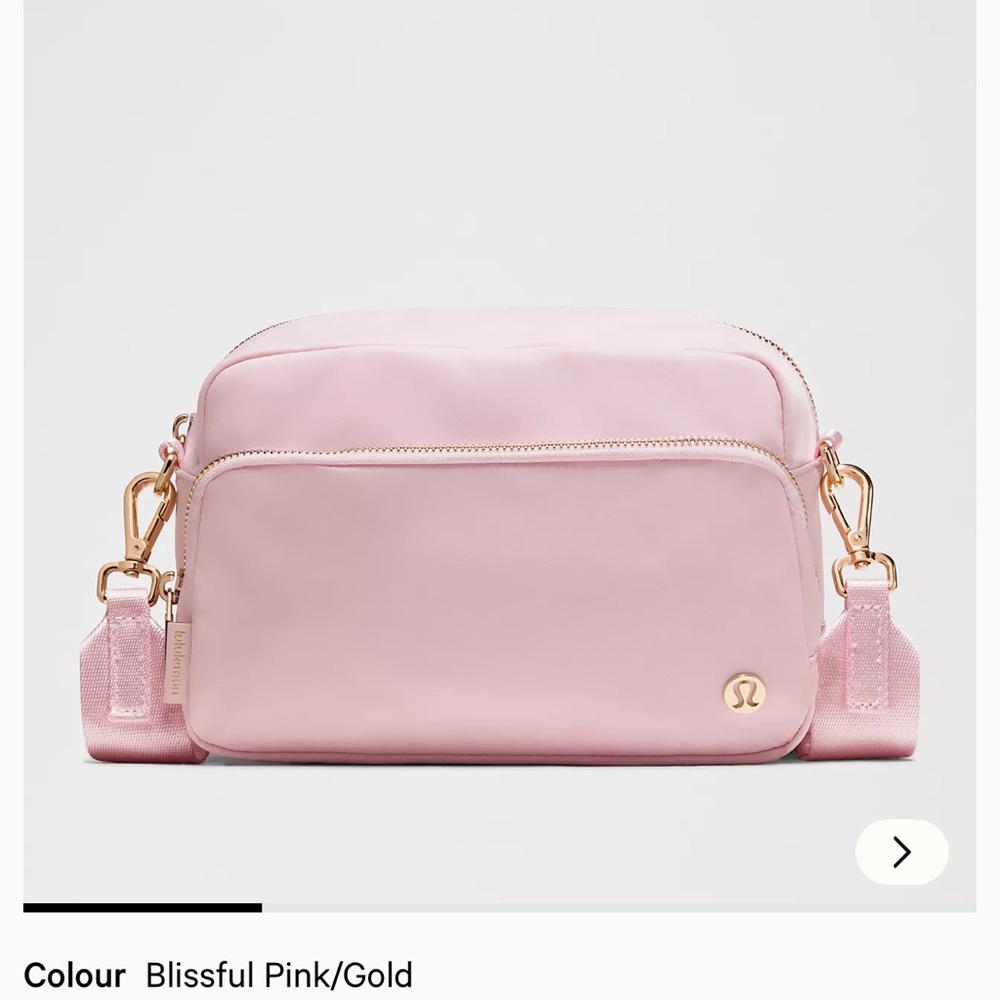 lululemon athletica Blissful Pink Crossbody with Gold Hardware